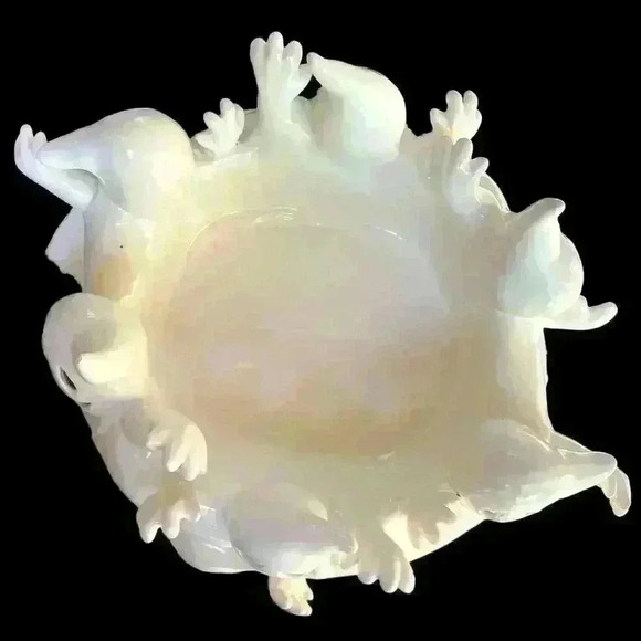 Vintage Ceramic Huddle Party Pile Off Ghosts Halloween light (included) up bowl - Picture 3 of 16